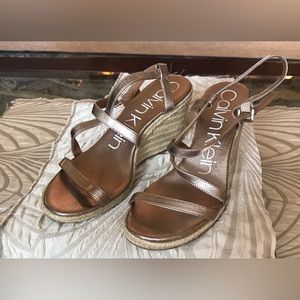 Calvin Klein Platinum Metallic Wedge.